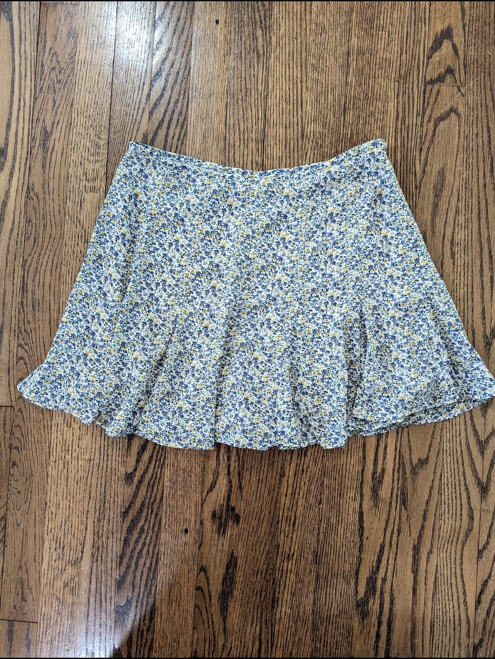 Dress Forum Blue and Yellow Floral Circle Skirt With Shorts